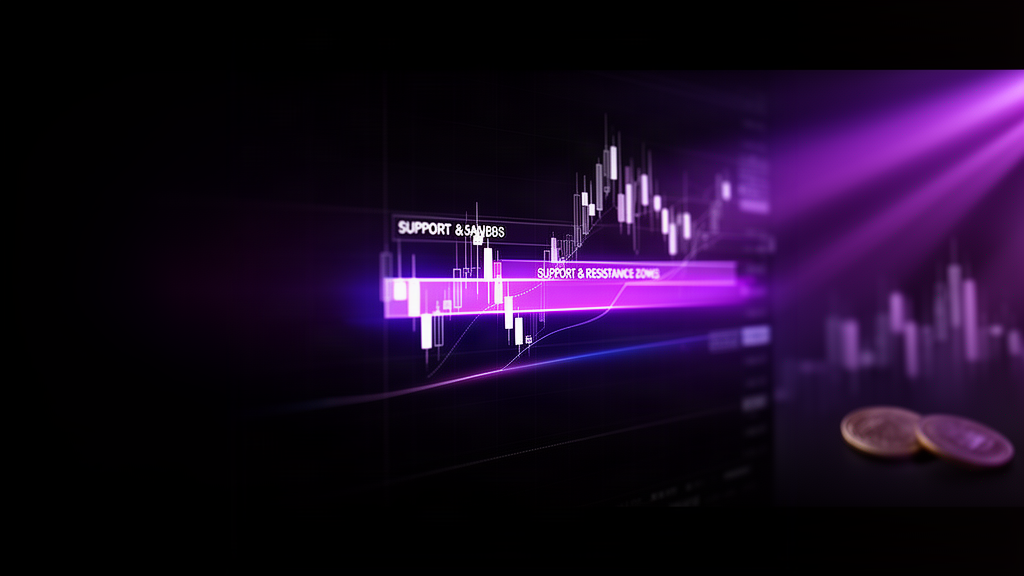 Свечной график с RSI и отмеченными уровнями для входа